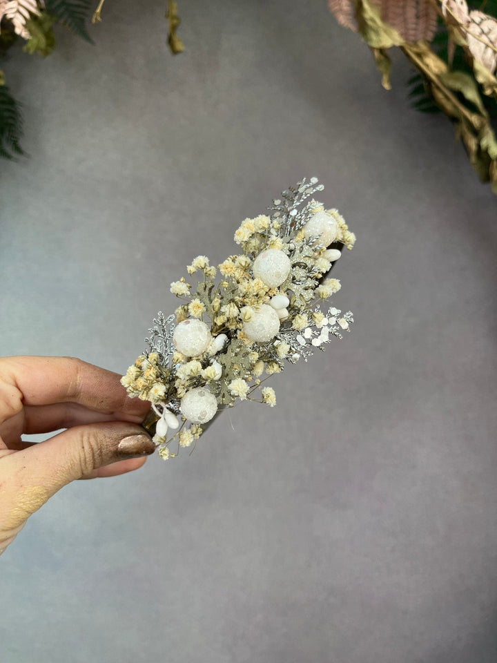 Ivory Flower Headband: Christmas Wedding Hair Accessory – handmade floral hair accessory by magaela