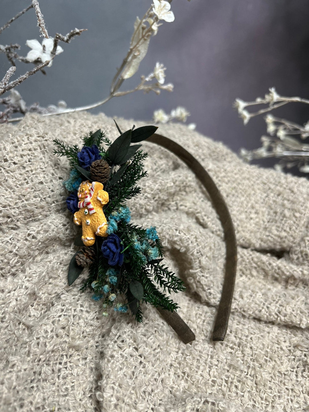 Christmas Flower Headband: Gingerbread Wedding Hair Accessory – handmade floral hair accessory by magaela
