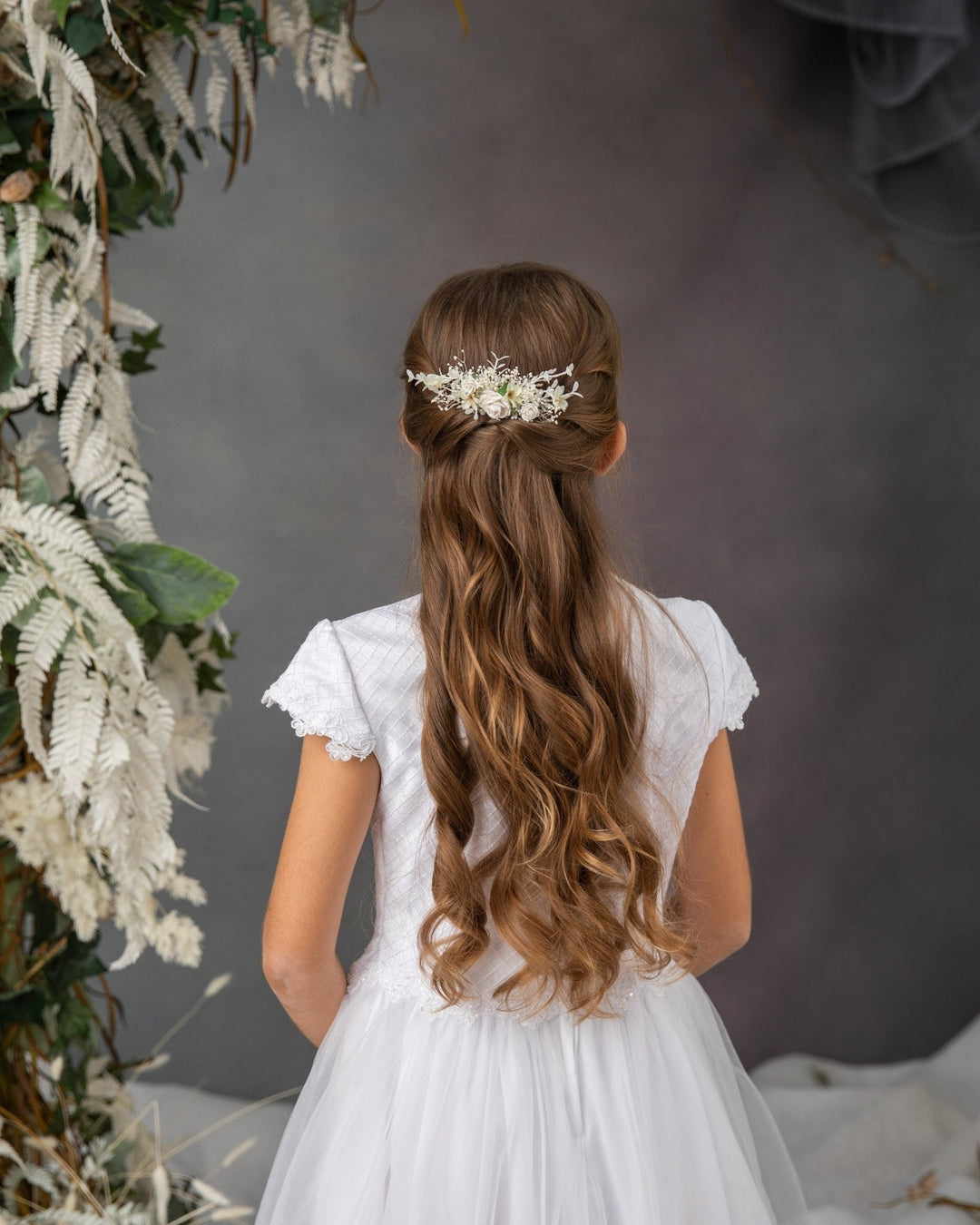 Handmade Ivory Flower Hair Comb: First Communion, Bridal Clip – handmade floral hair accessory by magaela