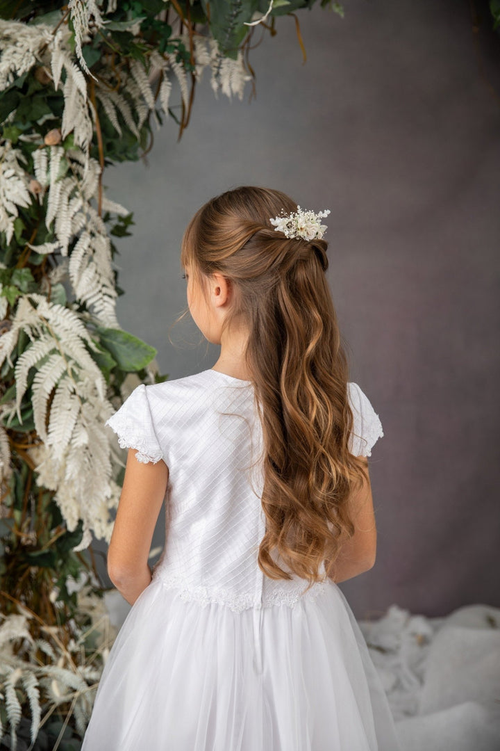 Handmade Ivory Flower Hair Comb: First Communion, Bridal Clip – handmade floral hair accessory by magaela