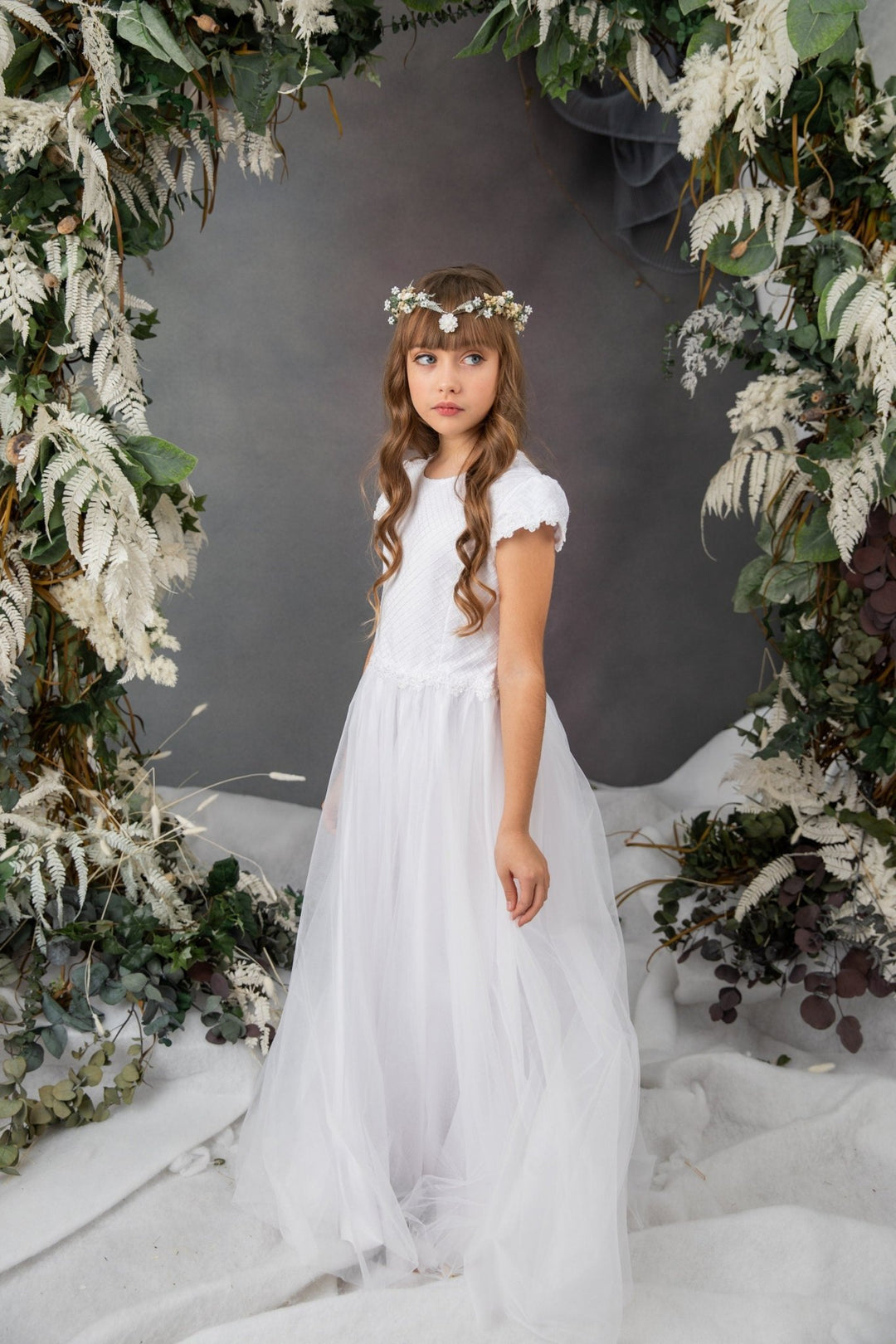 Flower Elf Tiara: Holy Communion Princess Crown – handmade floral hair accessory by magaela