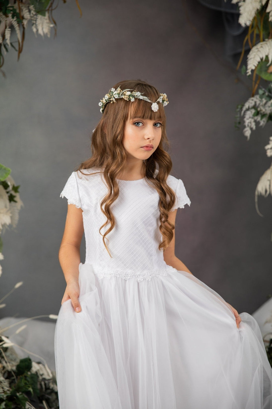 Flower Elf Tiara: Holy Communion Princess Crown – handmade floral hair accessory by magaela