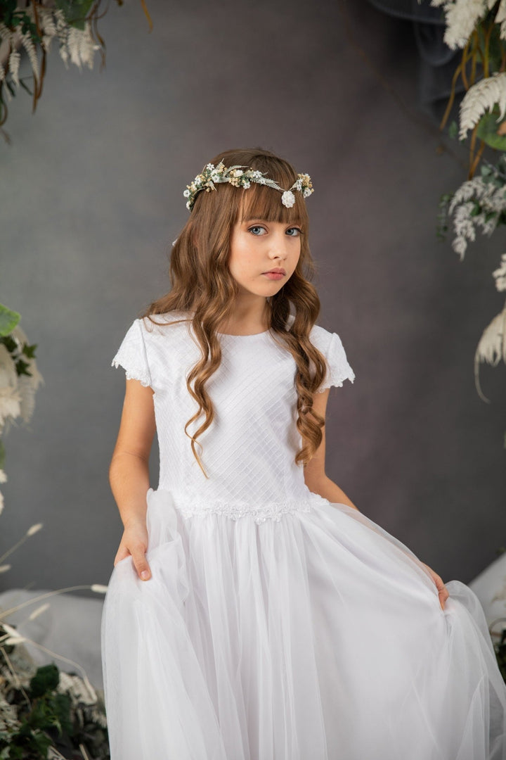 Flower Elf Tiara: Holy Communion Princess Crown – handmade floral hair accessory by magaela