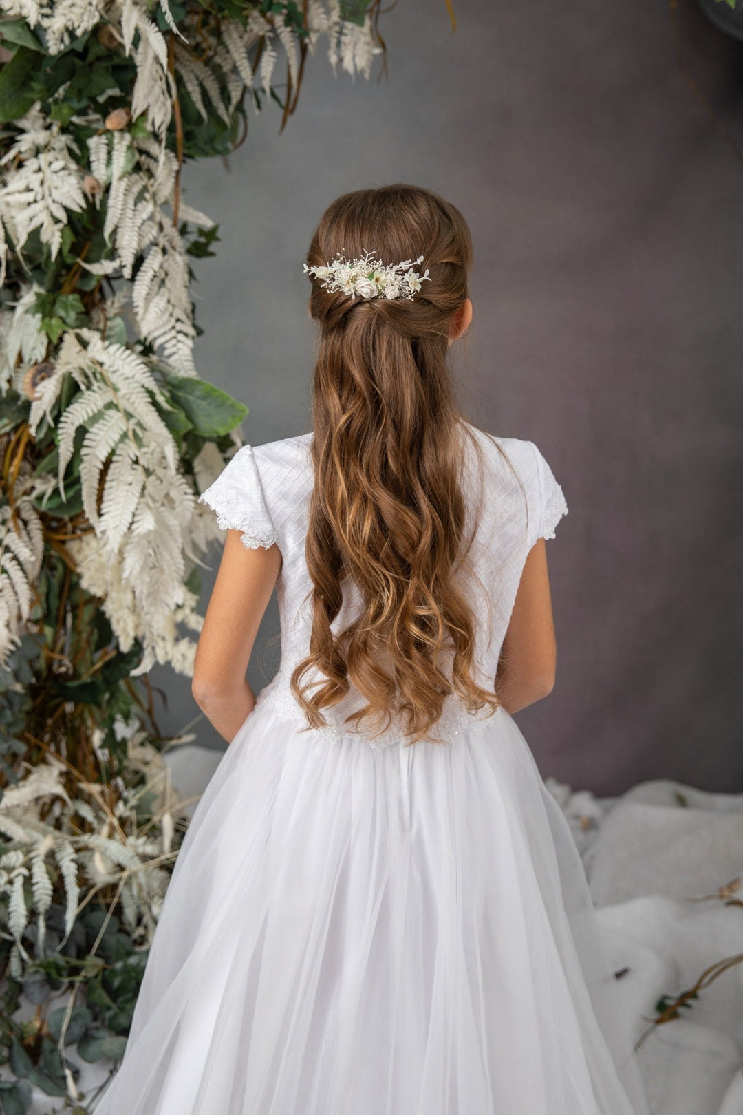 Handmade Ivory Flower Hair Comb: First Communion, Bridal Clip – handmade floral hair accessory by magaela