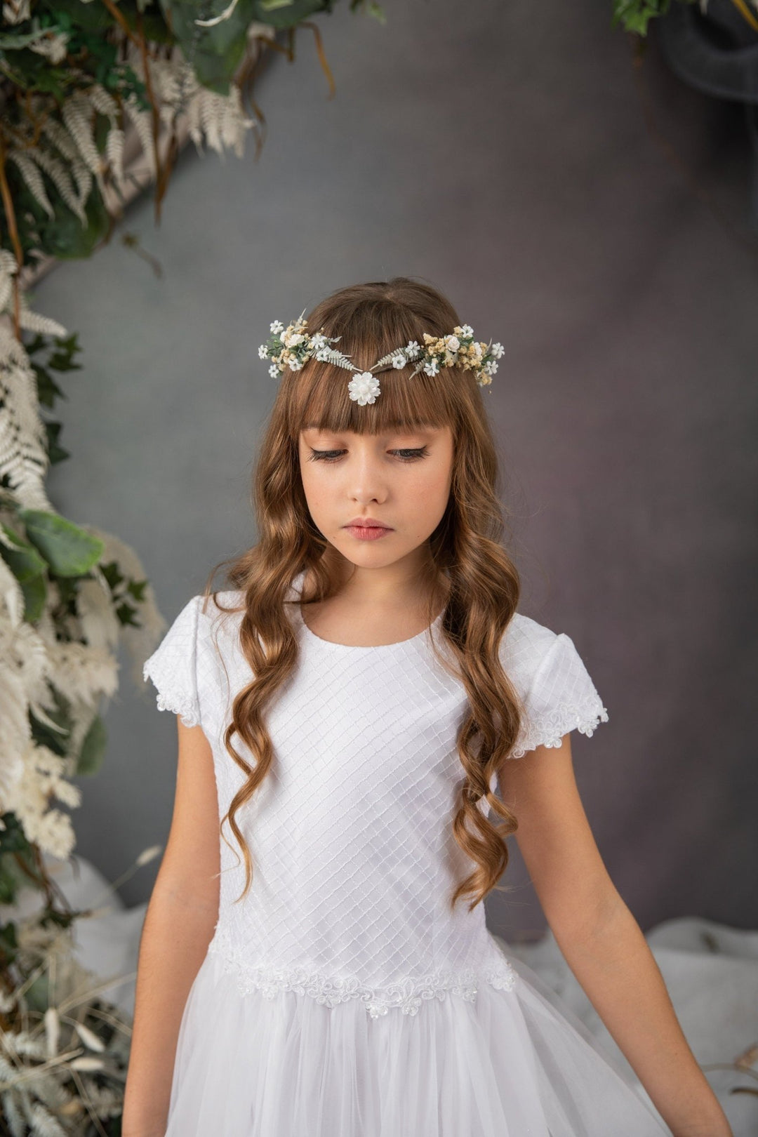 Flower Elf Tiara: Holy Communion Princess Crown – handmade floral hair accessory by magaela