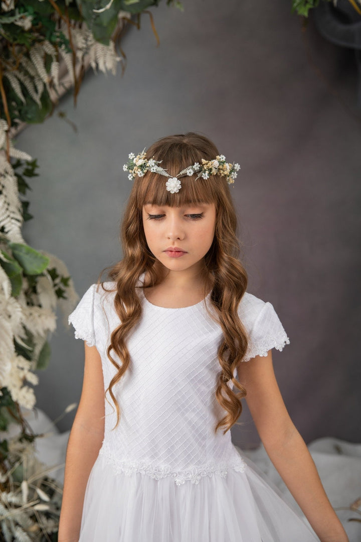 Flower Elf Tiara: Holy Communion Princess Crown – handmade floral hair accessory by magaela