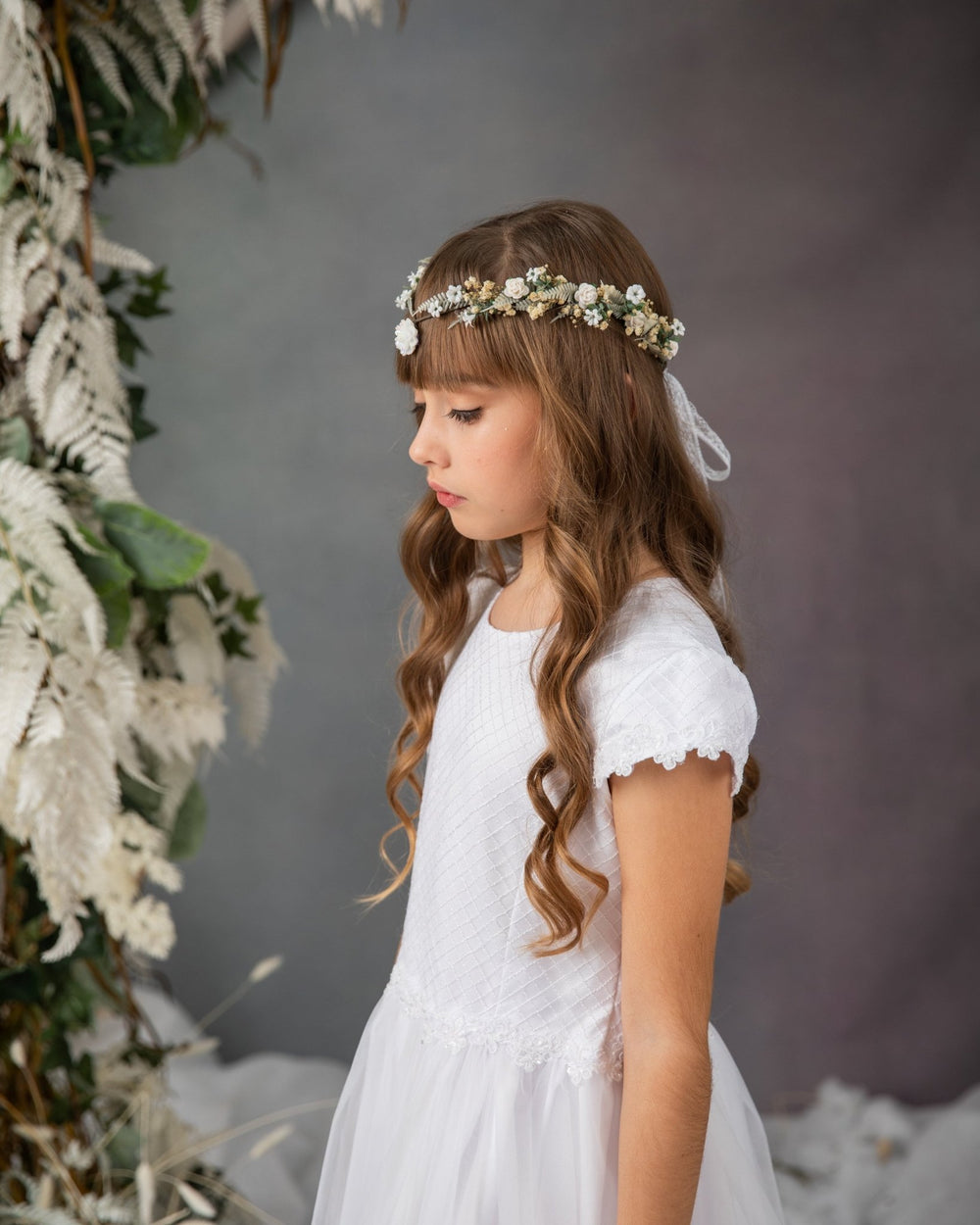 Flower Elf Tiara: Holy Communion Princess Crown – handmade floral hair accessory by magaela