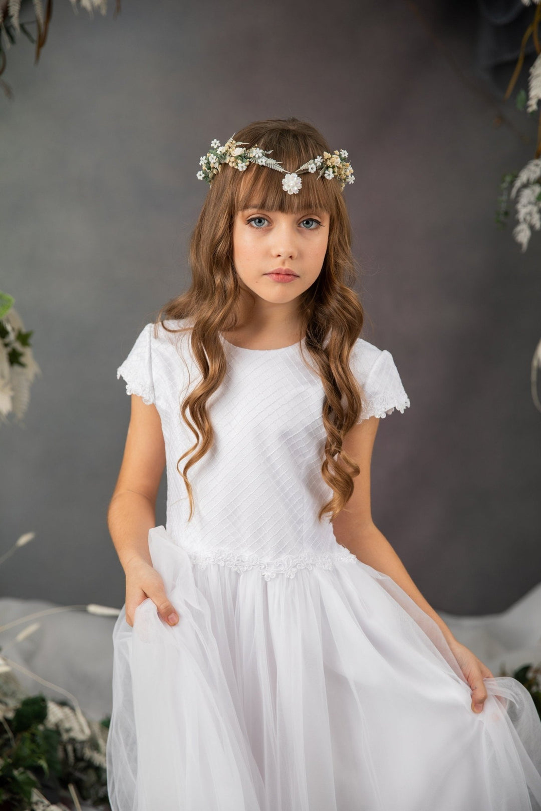 Flower Elf Tiara: Holy Communion Princess Crown – handmade floral hair accessory by magaela