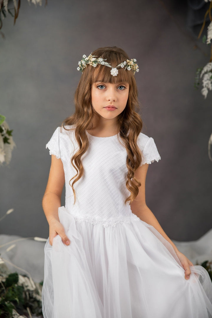 Flower Elf Tiara: Holy Communion Princess Crown – handmade floral hair accessory by magaela