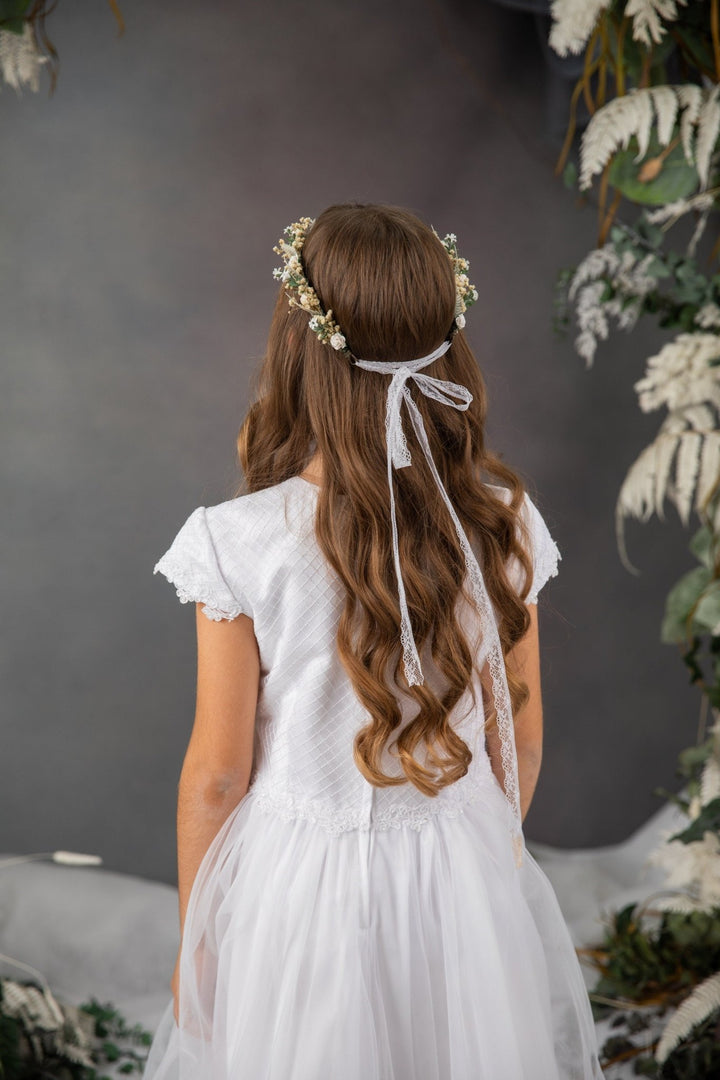 Flower Elf Tiara: Holy Communion Princess Crown – handmade floral hair accessory by magaela