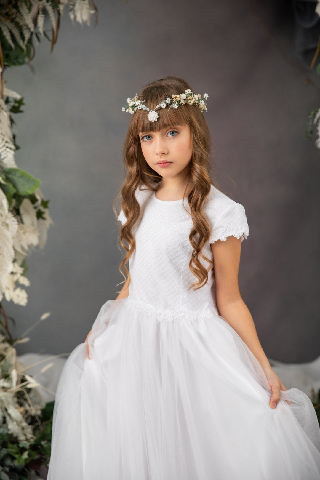 Flower Elf Tiara: Holy Communion Princess Crown – handmade floral hair accessory by magaela