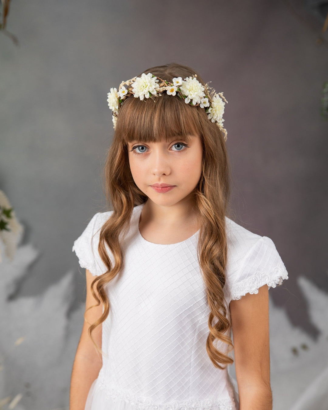 Ivory Flower Crown: First Communion, Wedding, Flower Girl Headband – handmade floral hair accessory by magaela