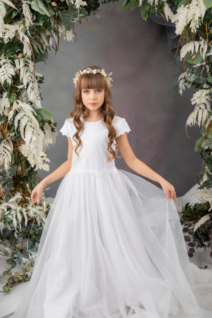 Ivory Flower Girl Wreath: First Communion Headband, Bridal Crown – handmade floral hair accessory by magaela