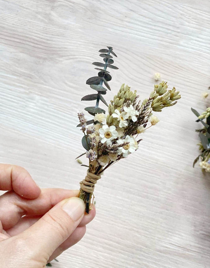 Eucalyptus Wedding Hair Accessories: Greenery Flower Crown, Boutonniere & Hair Comb – handmade floral hair accessory by magaela