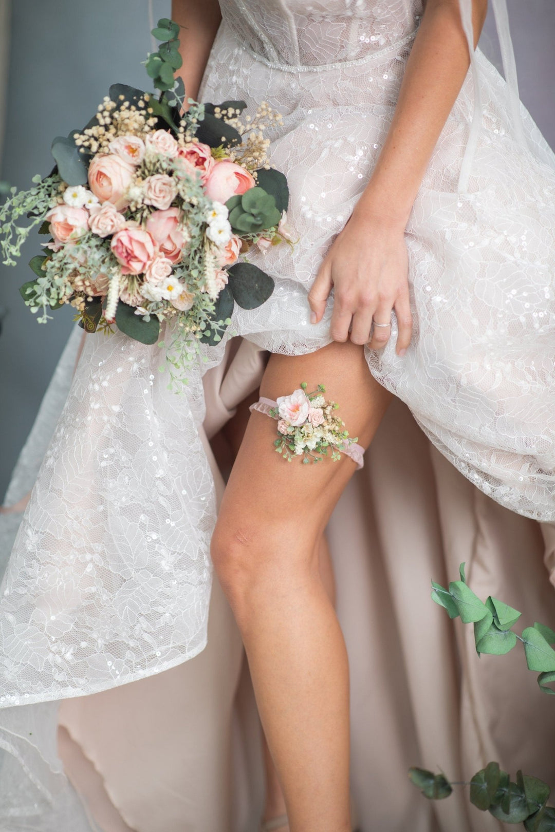 Blush Rose Stud Earrings: Romantic Wedding Jewelry – handmade floral hair accessory by magaela