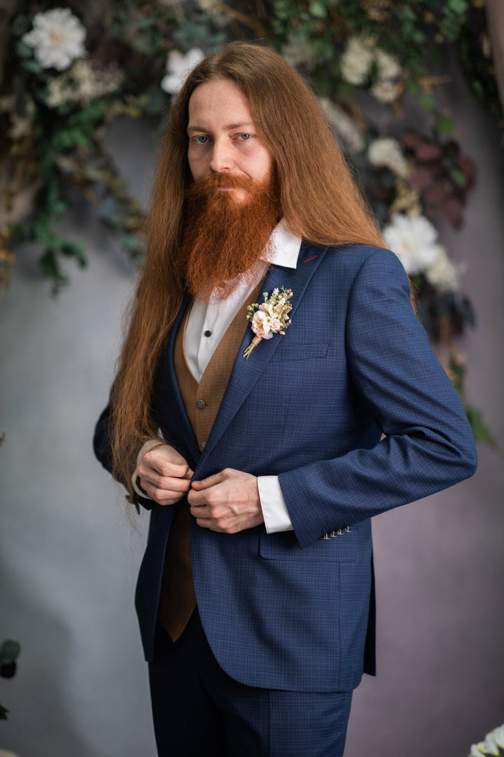 Blush Pink Flower Boutonniere: Romantic Wedding Groom Corsage – handmade floral hair accessory by magaela