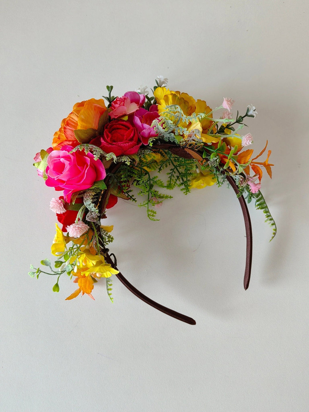 Kids Fuchsia Flower Headband: Frida Hair Crown, Colorful Wedding, Halloween – handmade floral hair accessory by magaela