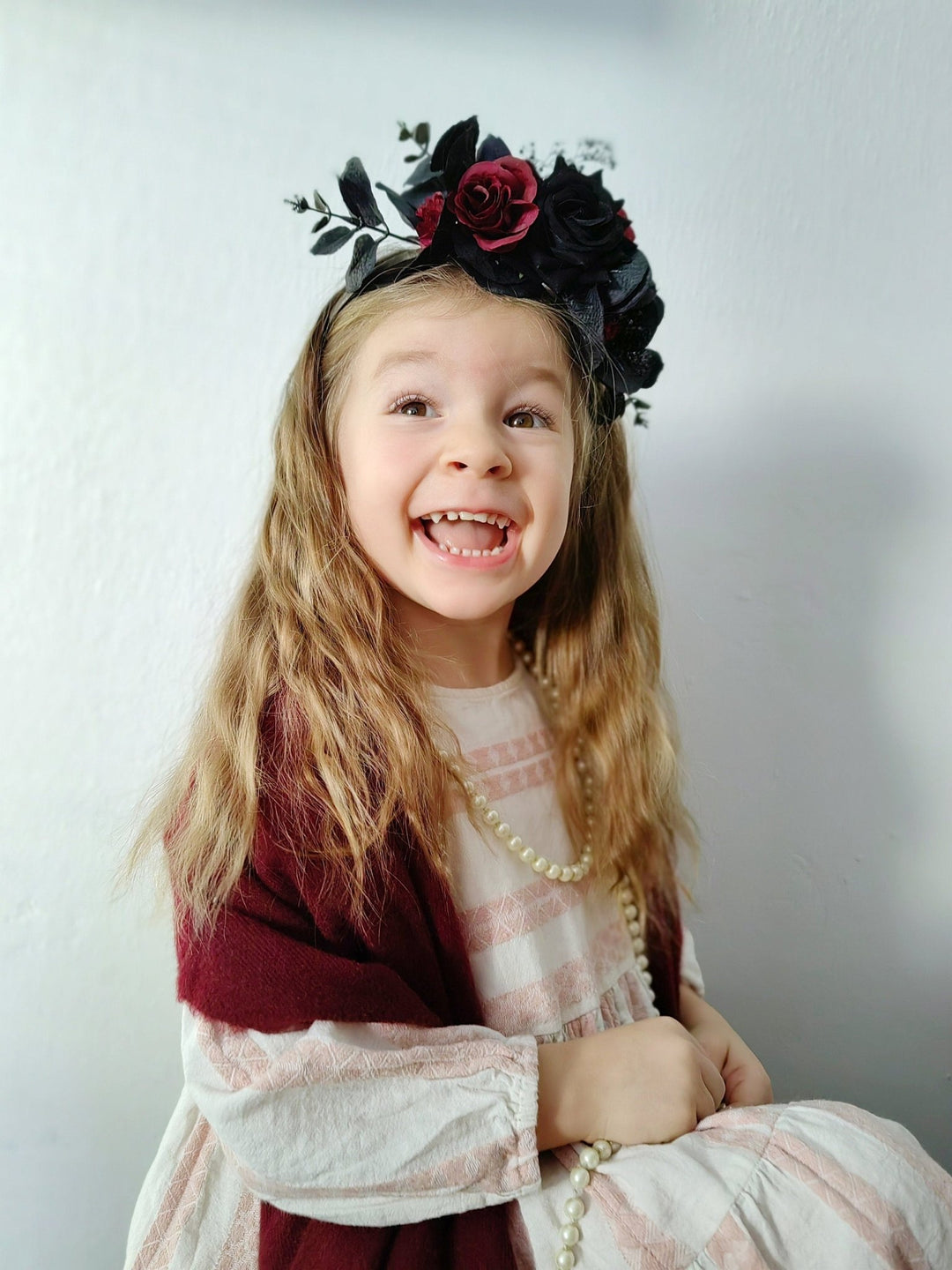 Frida Inspired Flower Headband - Gothic Wedding Bridal Crown – handmade floral hair accessory by magaela