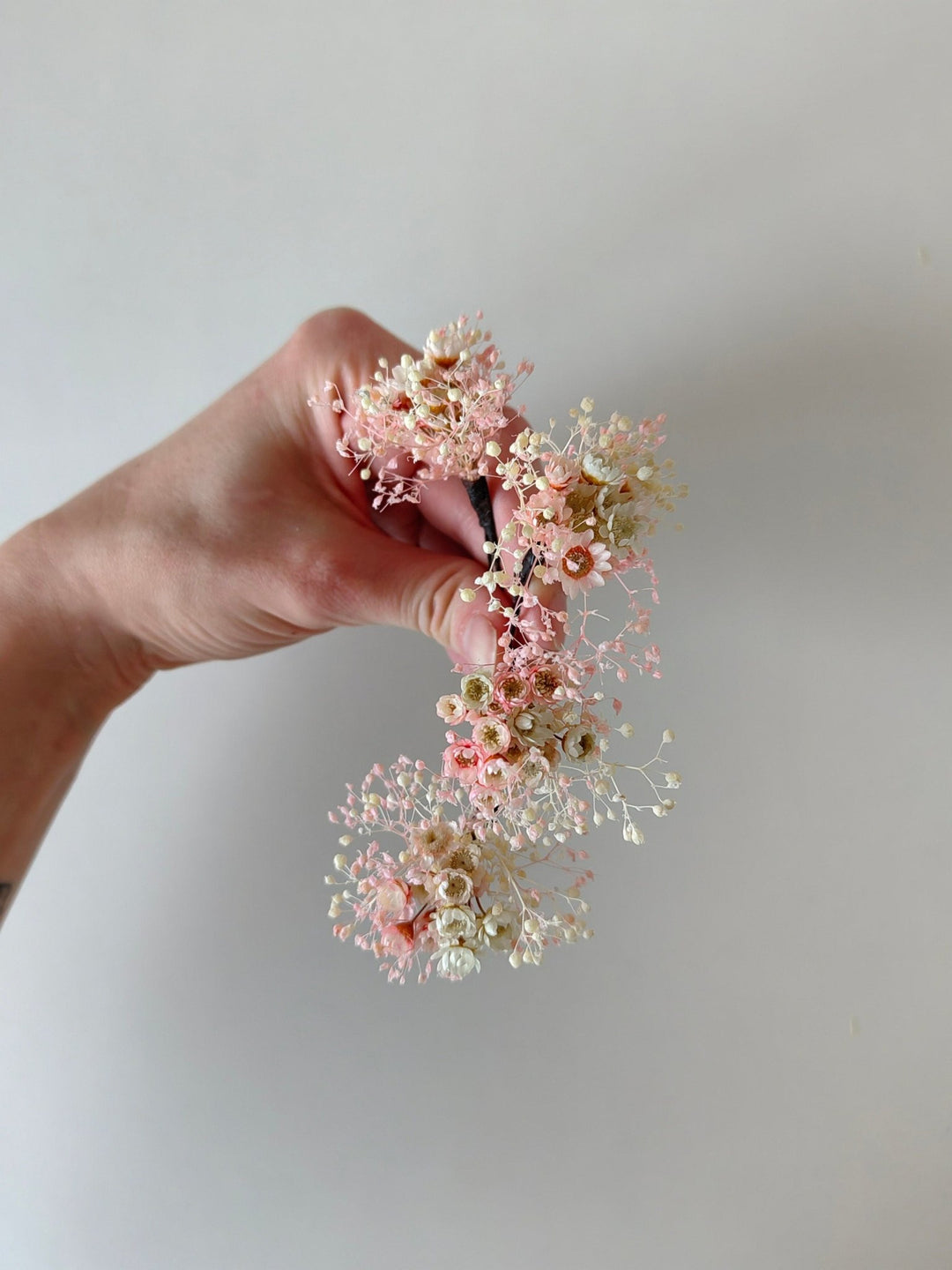 Handmade Blush Wedding Flower Hair Pins: Ivory Baby's Breath Headpiece – handmade floral hair accessory by magaela