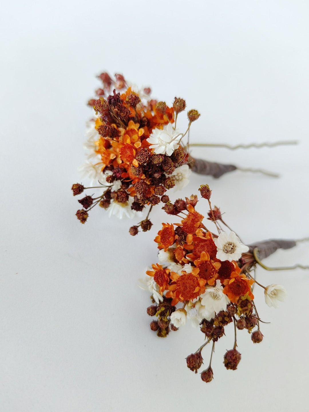 Fall Dried Flower Hairpins: Autumn Wedding Hair Accessories – handmade floral hair accessory by magaela