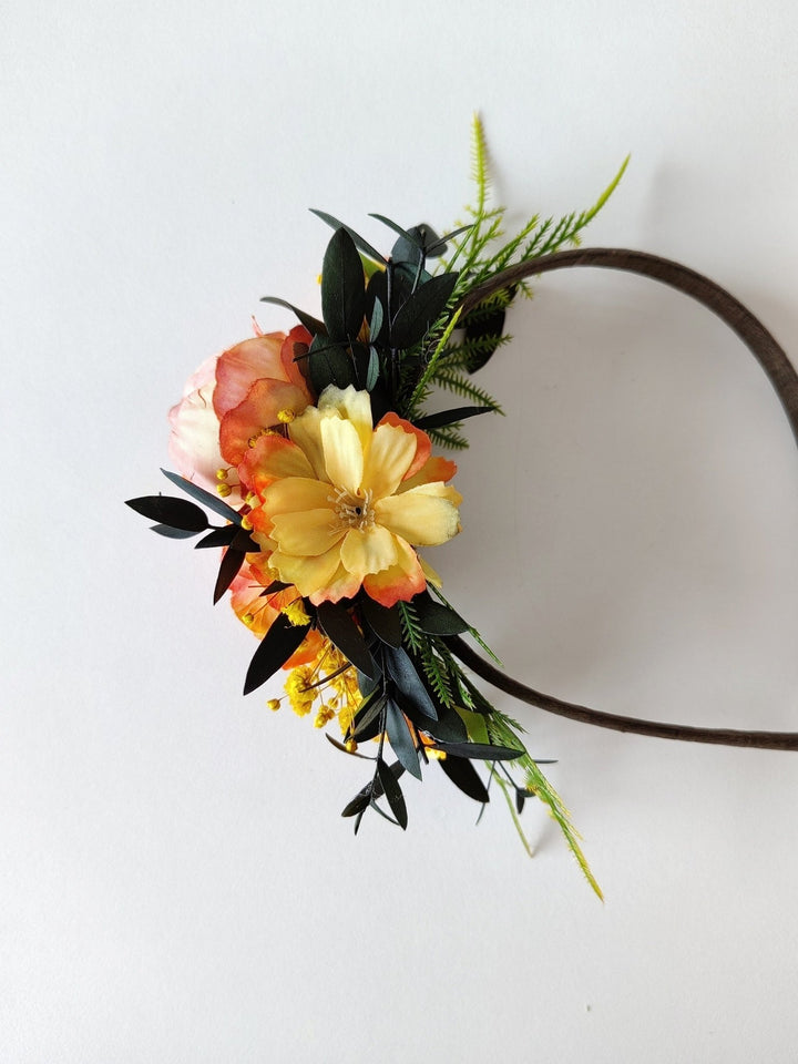 Frida Flower Headband: Girls' Summer Wedding, Carnival Costume – handmade floral hair accessory by magaela