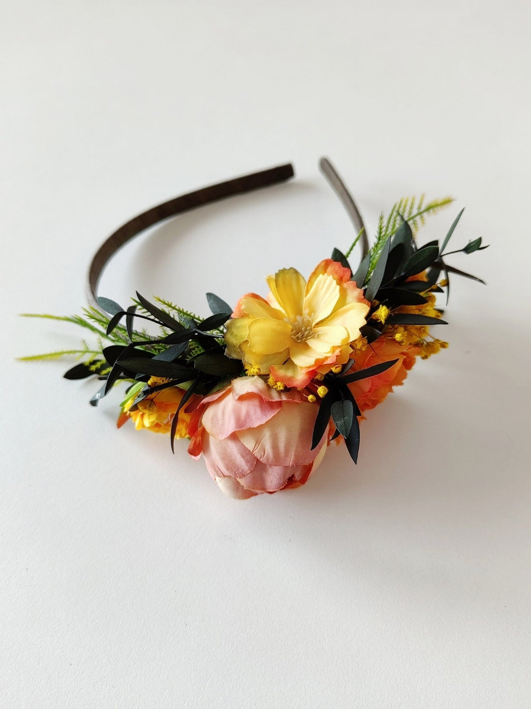 Frida Flower Headband: Girls' Summer Wedding, Carnival Costume – handmade floral hair accessory by magaela