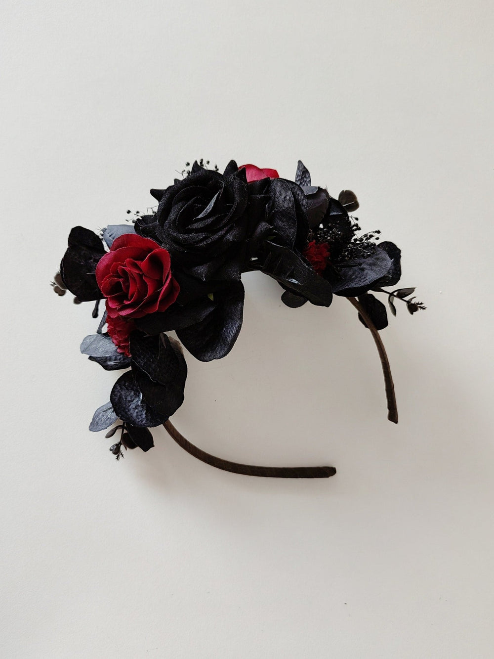 Frida Inspired Flower Headband - Gothic Wedding Bridal Crown – handmade floral hair accessory by magaela