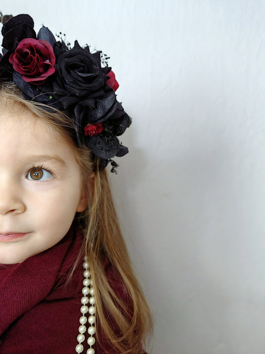 Frida Inspired Flower Headband - Gothic Wedding Bridal Crown – handmade floral hair accessory by magaela