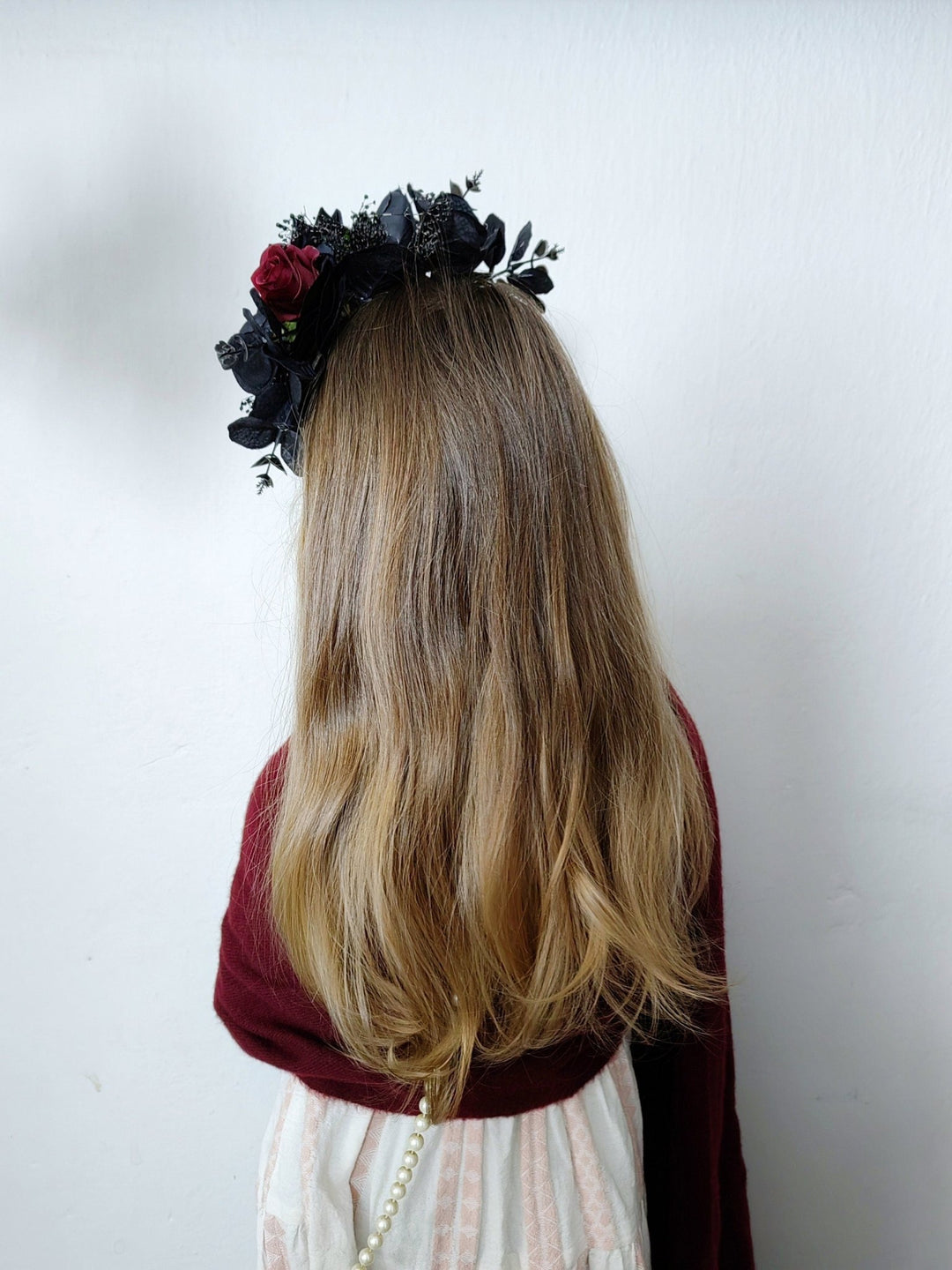 Frida Inspired Flower Headband - Gothic Wedding Bridal Crown – handmade floral hair accessory by magaela