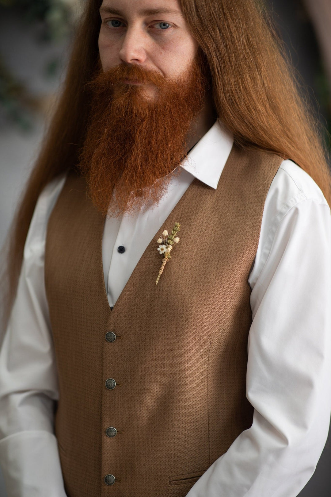 Greenery Boutonniere: Dried Eucalyptus Wedding Buttonhole – handmade floral hair accessory by magaela
