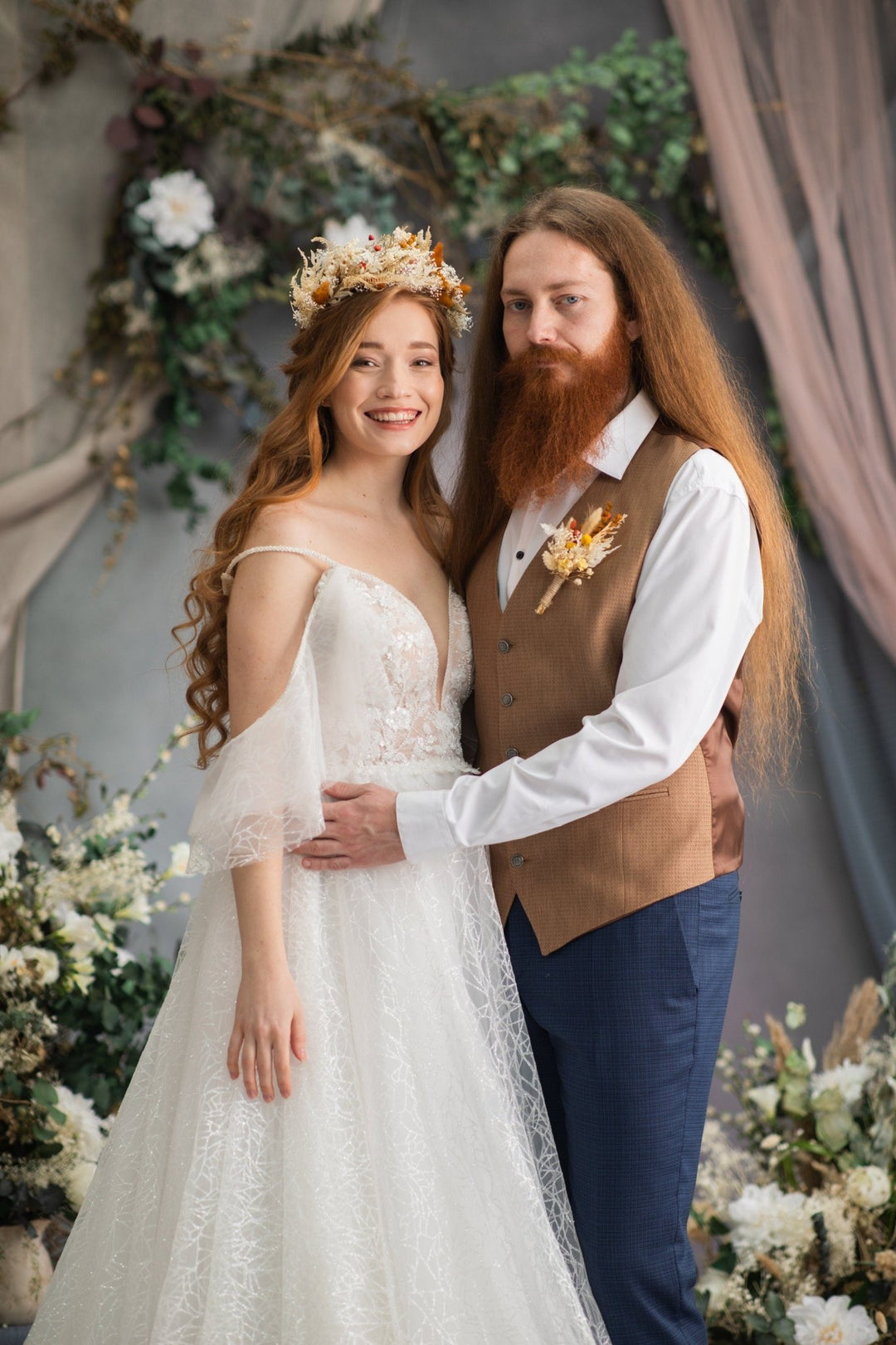 Fall Wedding Dried Flower Boutonniere: Orange & Yellow Groom Corsage – handmade floral hair accessory by magaela