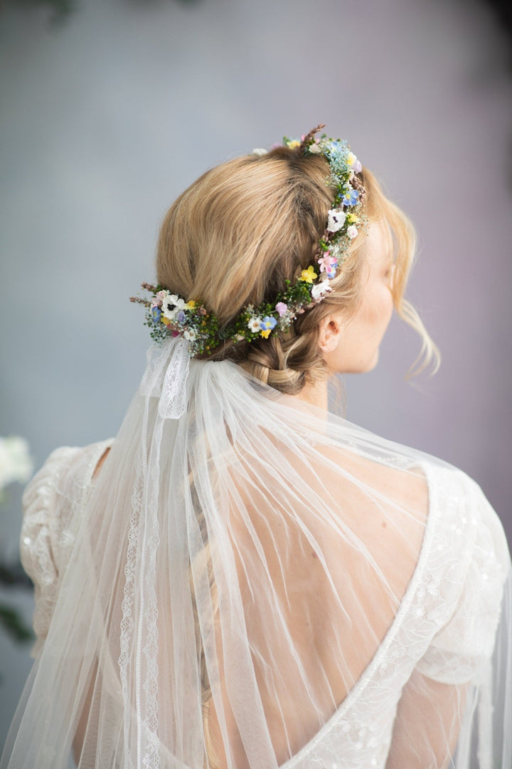 Meadow Anemone Flower Crown: Wedding Wildflower Hair Wreath – handmade floral hair accessory by magaela