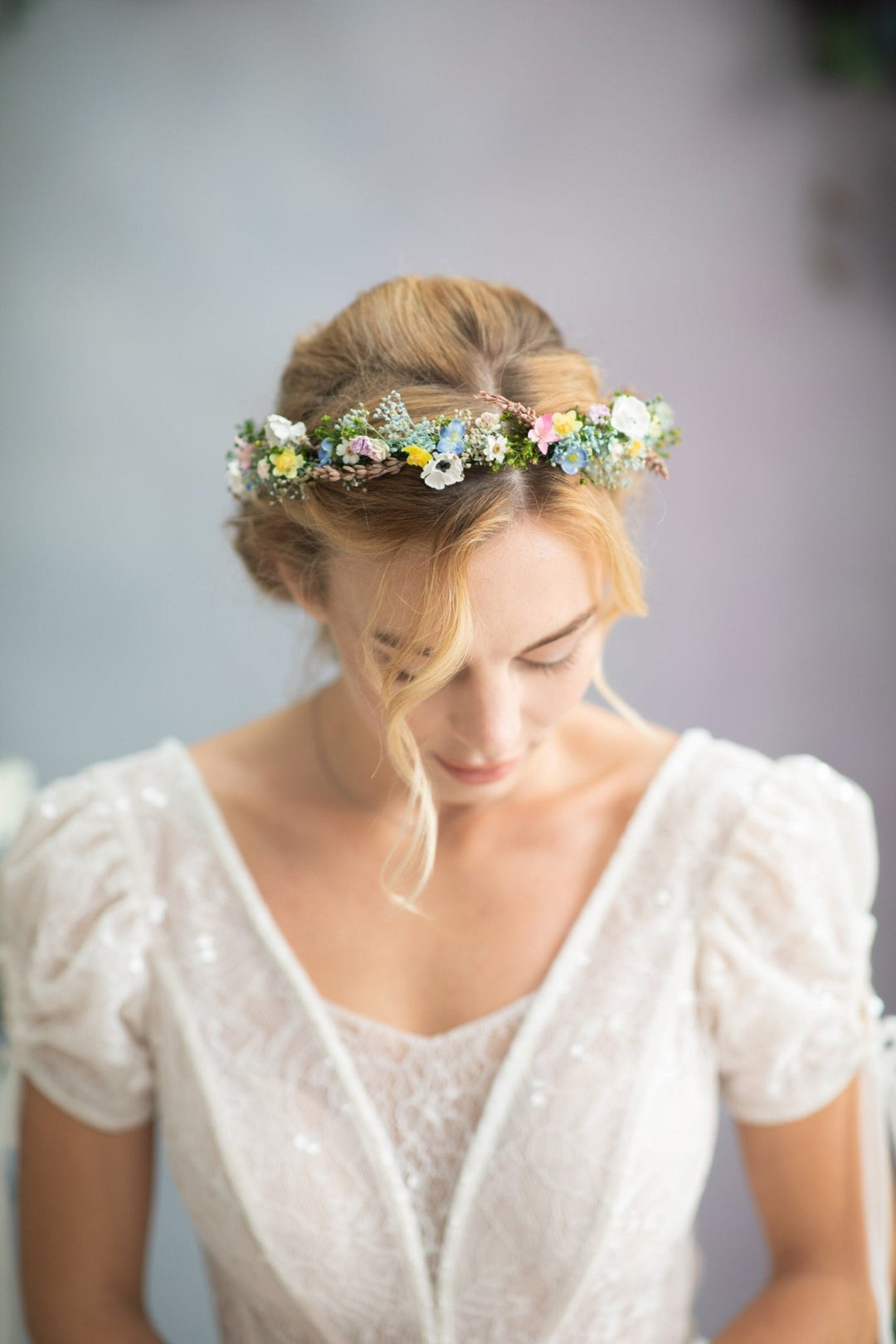 Meadow Anemone Flower Crown: Wedding Wildflower Hair Wreath – handmade floral hair accessory by magaela