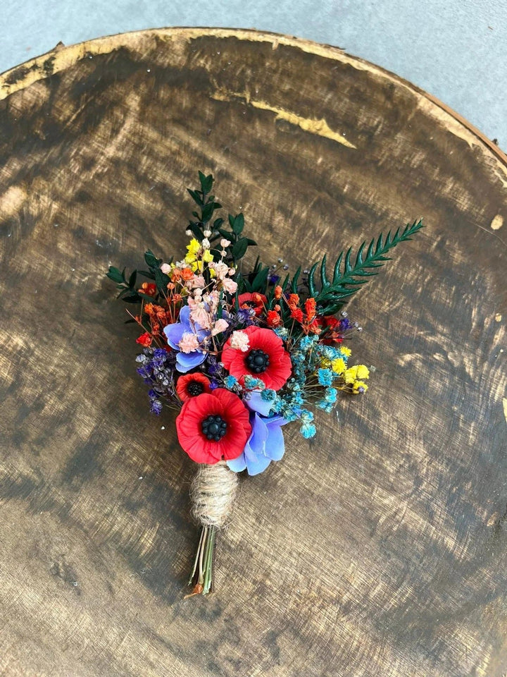 Folk Wedding Flower Hair Comb: Poppy Bridal Accessory – handmade floral hair accessory by magaela