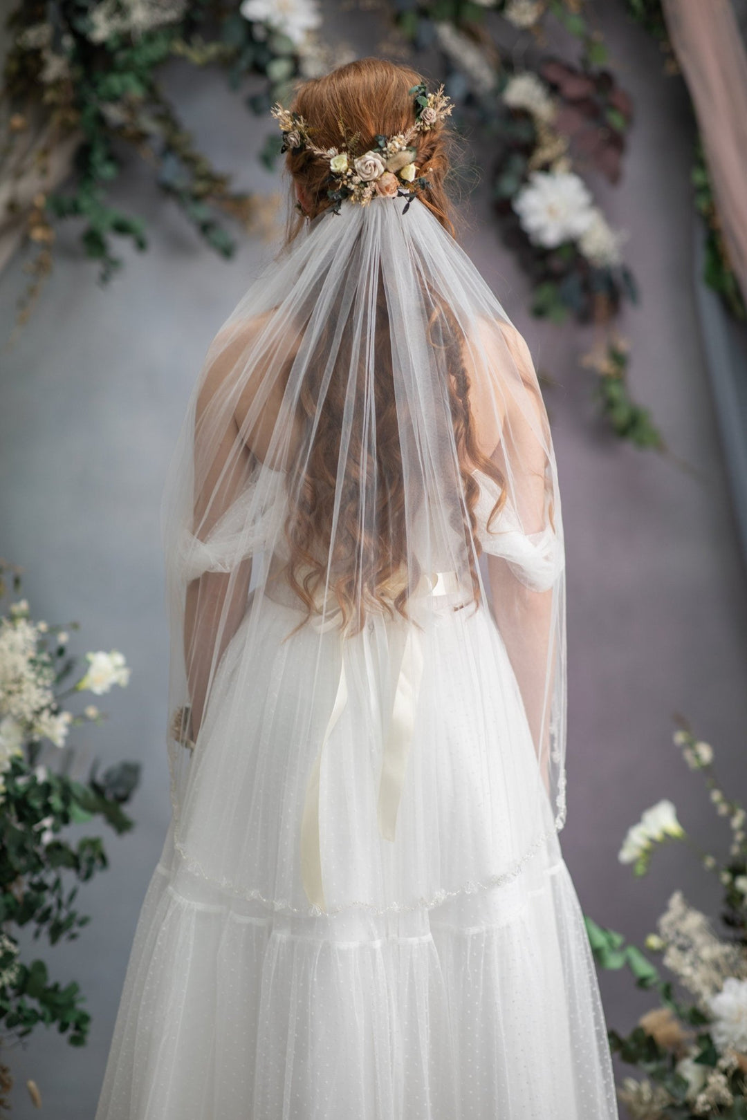 Shapeable flower wedding hair arrangement Flexible flower headpiece Nude hair vine Mocha mousse Nude wedding Rustic flower hair comb – handmade floral hair accessory by magaela