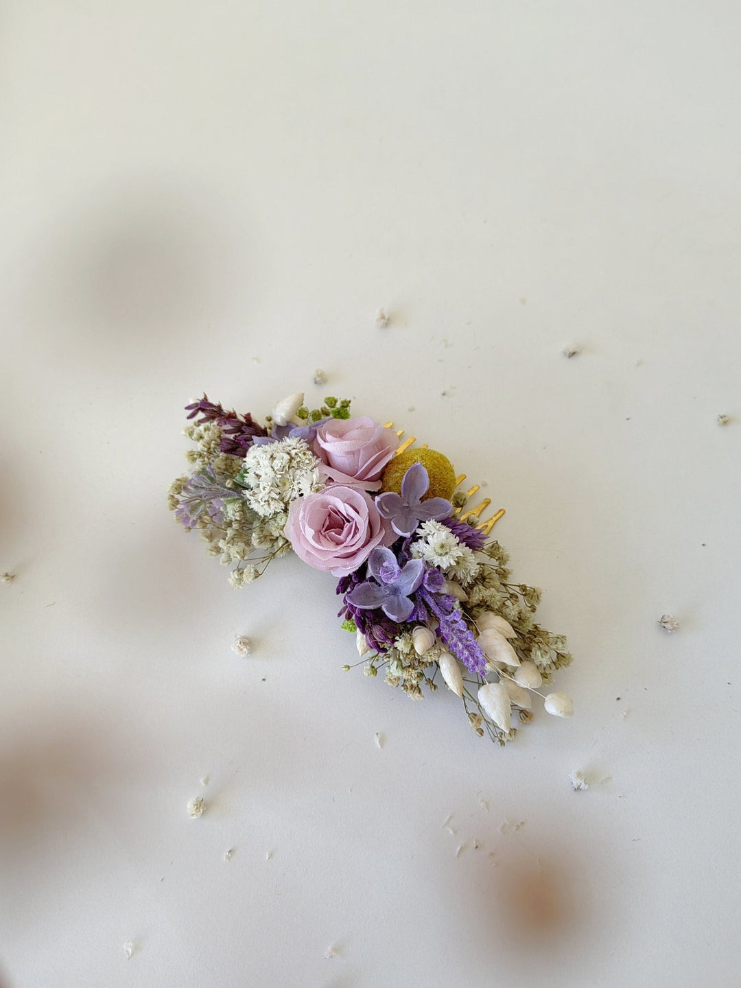 Lavender Meadow Hair Comb – Lilac Bridal Headpiece, Purple Wedding Hair Accessory – handmade floral hair accessory by magaela