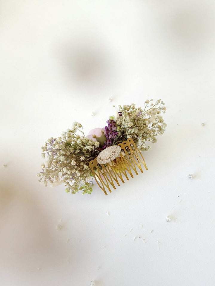 Lavender Meadow Hair Comb – Lilac Bridal Headpiece, Purple Wedding Hair Accessory – handmade floral hair accessory by magaela