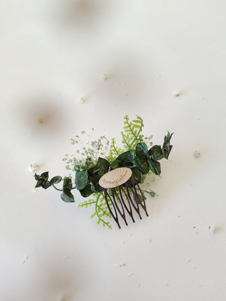 Mint Rose Flower Hair Comb: Sage Green Wedding Bridal Accessory – handmade floral hair accessory by magaela