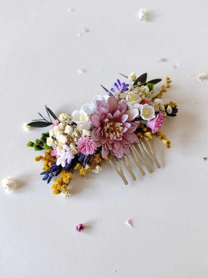 Wildflower Wedding Hair Comb: Handmade Meadow Bridal Hairpiece – handmade floral hair accessory by magaela