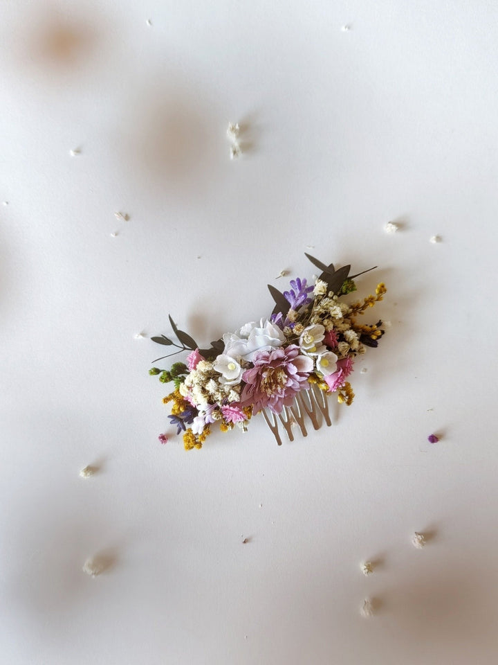Wildflower Wedding Hair Comb: Handmade Meadow Bridal Hairpiece – handmade floral hair accessory by magaela
