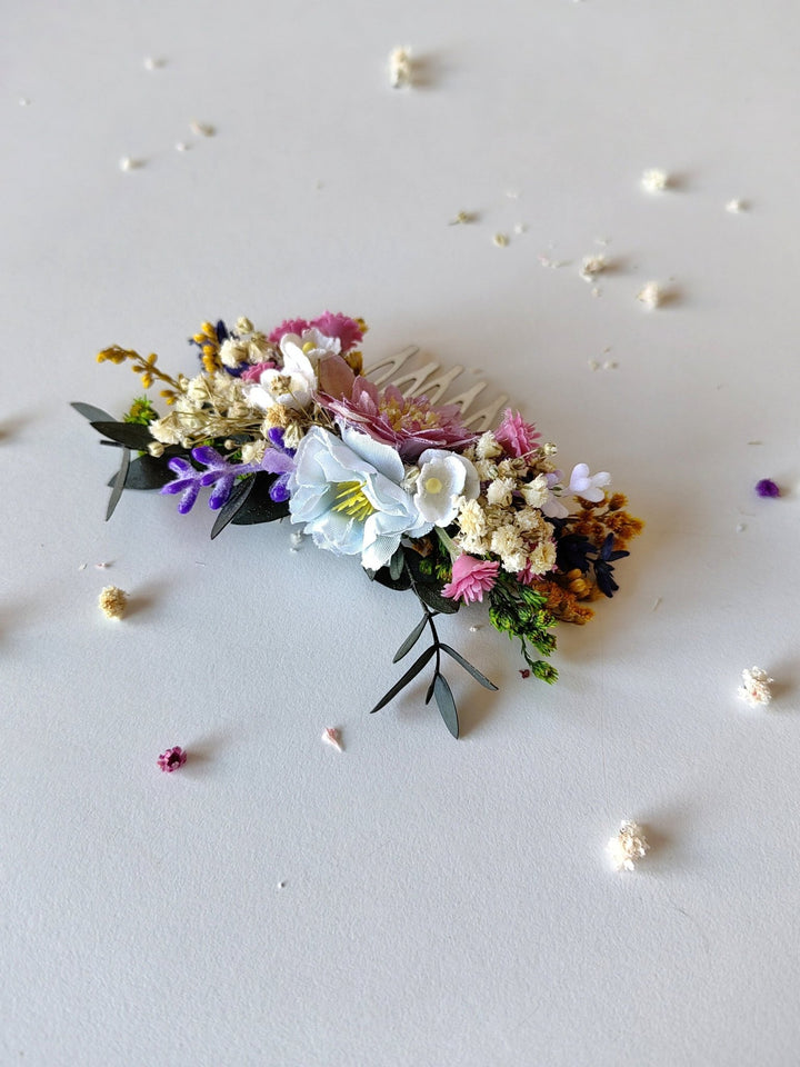 Wildflower Wedding Hair Comb: Handmade Meadow Bridal Hairpiece – handmade floral hair accessory by magaela