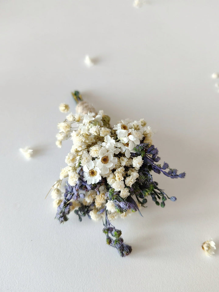 Lavender Boutonniere: Dried Flower Wedding Groom Accessory – handmade floral hair accessory by magaela