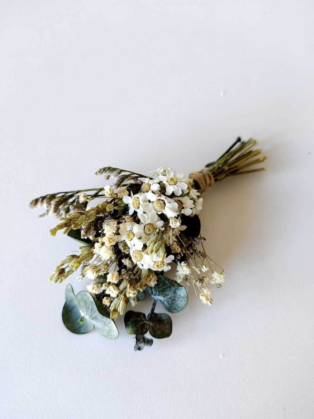 Greenery Boutonniere: Dried Eucalyptus Wedding Buttonhole – handmade floral hair accessory by magaela