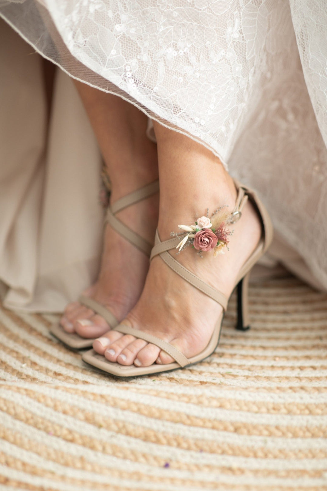 Dusty Pink Rose Shoe Clips: Wedding Bridal Accessories – handmade floral hair accessory by magaela