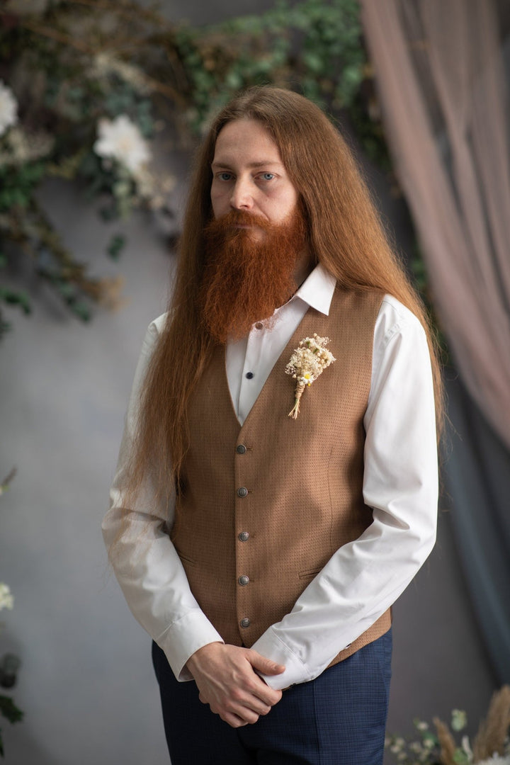 Ivory Daisy Boutonniere: Cream Gypsophila Wedding Corsage – handmade floral hair accessory by magaela