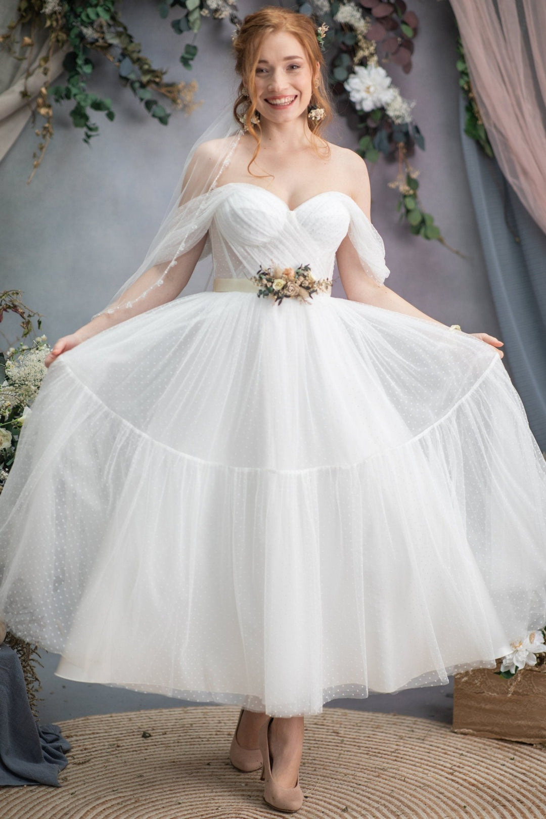 Mocha mousse wedding Nude wedding theme Beige flower belt with eucalyptus Wedding accessories Nude Rustic wedding flower sash Magaela – handmade floral hair accessory by magaela