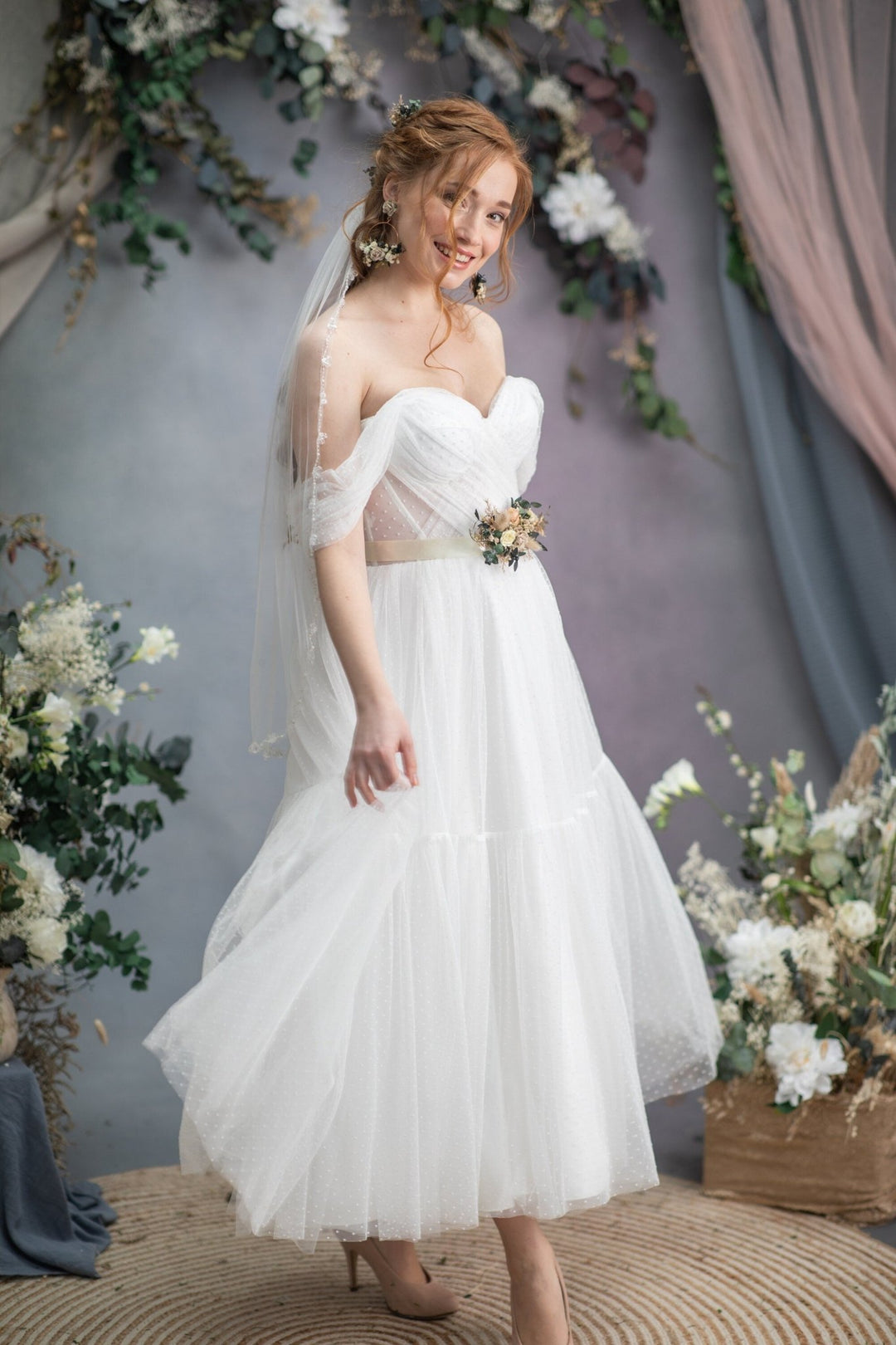 Mocha mousse wedding Nude wedding theme Beige flower belt with eucalyptus Wedding accessories Nude Rustic wedding flower sash Magaela – handmade floral hair accessory by magaela