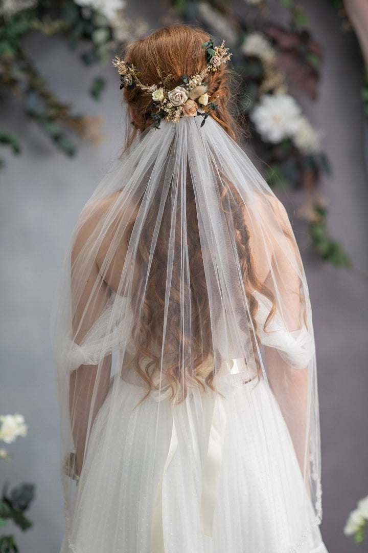 Shapeable flower wedding hair arrangement Flexible flower headpiece Nude hair vine Mocha mousse Nude wedding Rustic flower hair comb – handmade floral hair accessory by magaela