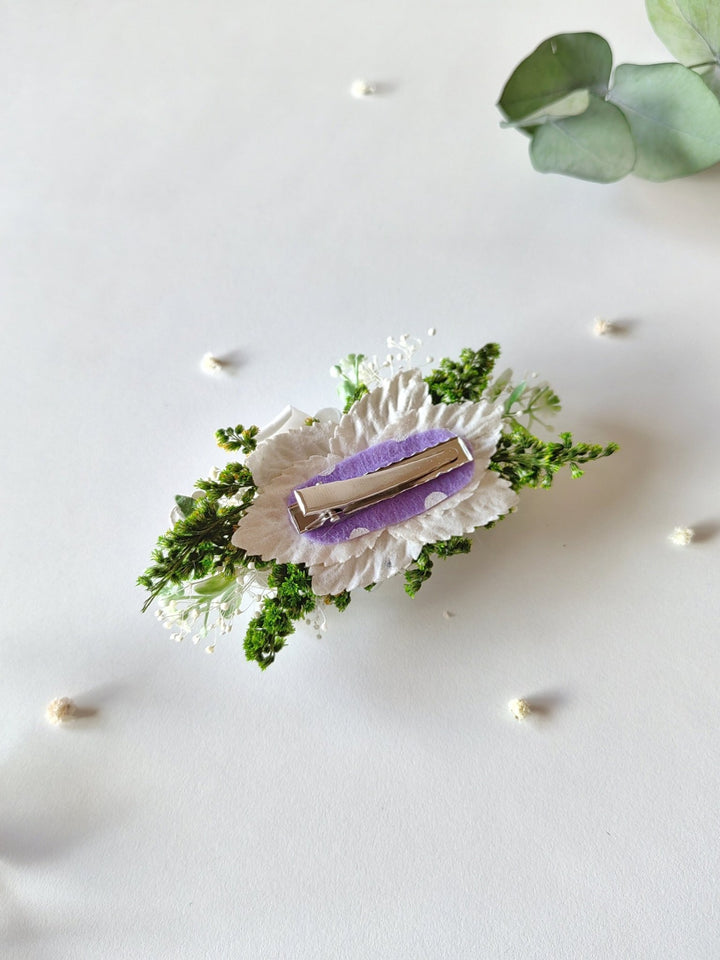 First Communion Flower Hair Clip: Rose & Pearl Barrette – handmade floral hair accessory by magaela