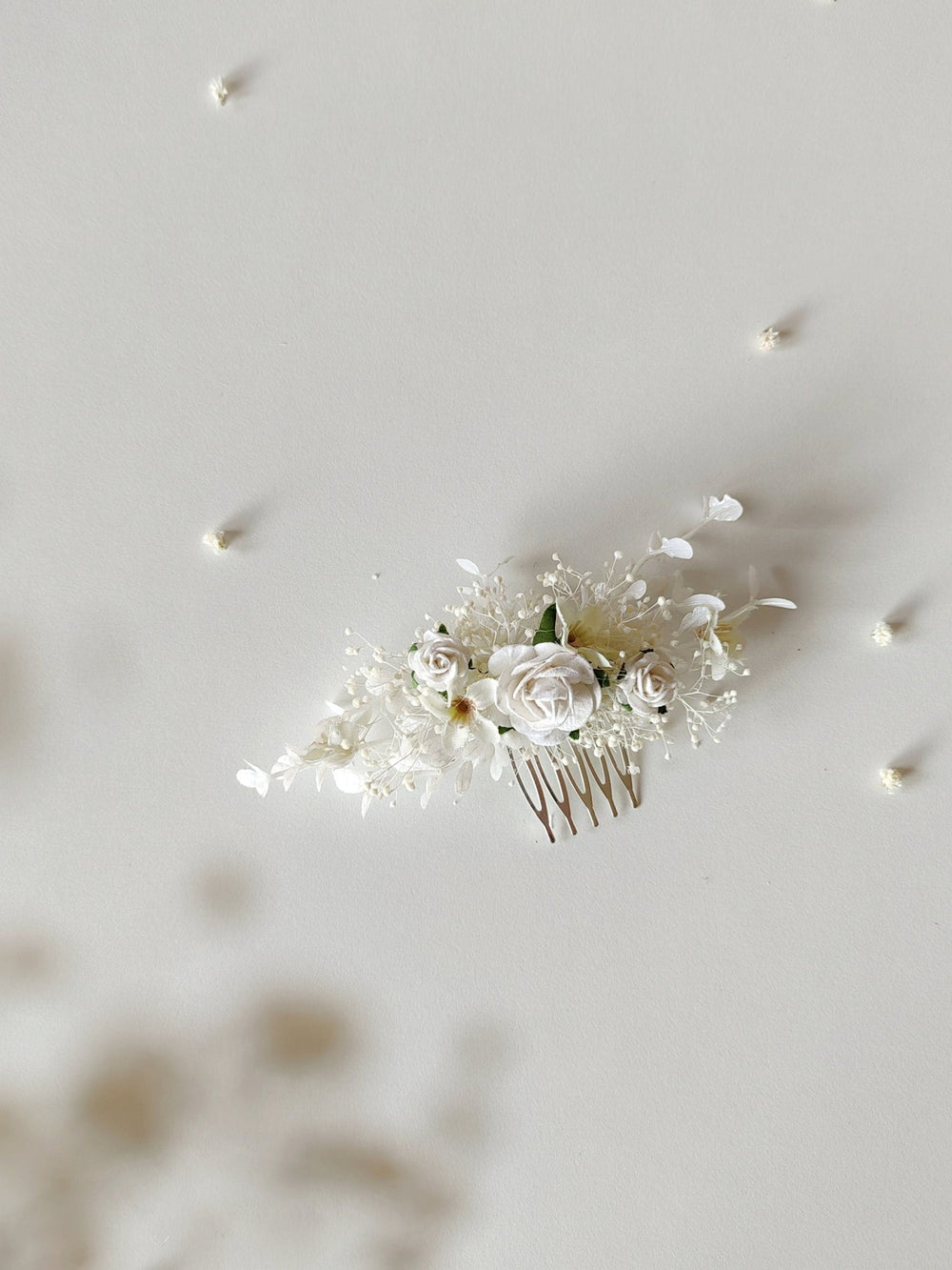 Handmade Ivory Flower Hair Comb: First Communion, Bridal Clip – handmade floral hair accessory by magaela